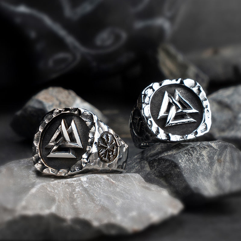 Valknut  Viking  rings for man  Vintage  stainless steel Punk ring fashion jewelry  hippop  mygrillz