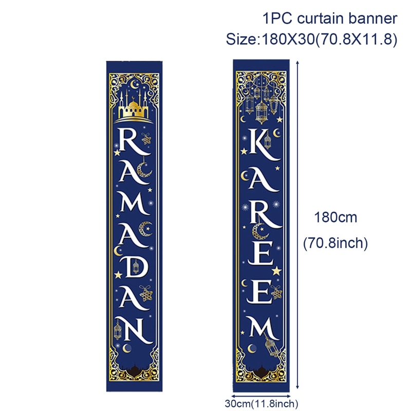 Eid Mubarak Door Banner Ramadan Kareem Banner Ramadan Decoration For Home Islamic Muslim Party Decor Eid Al Adha Gifts