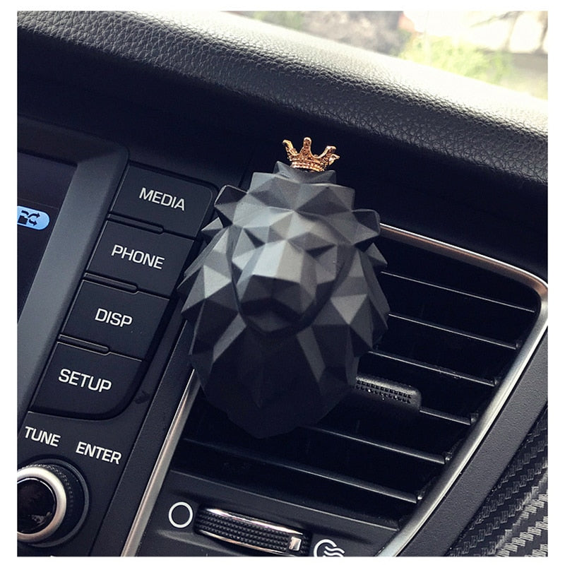 Creative Lion Head Shape Car Perfume Fragrance Cool Car Air Freshener Smell Car Diffuser Vent Clip Scent Refill For Car