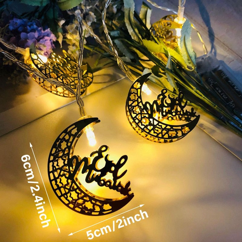 Moon Star Led String Light Ramadan Decoration For Home Aid EID Mubarak Decor Islam Muslim Event Party Supplies Eid al-Fitr Decor