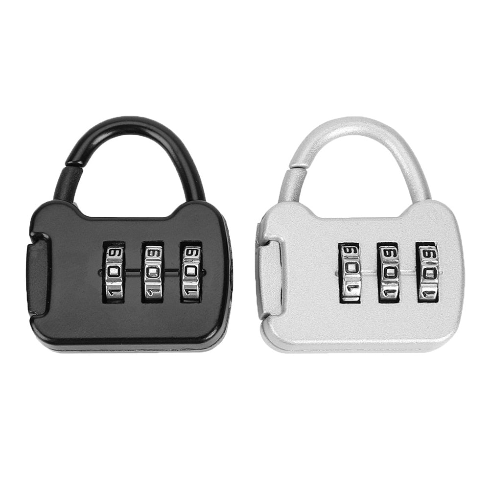 3 Digit Code Combination Password Lock Portable Travel Mini Zinc Carrying Luggage Case Security Lock Backpack Lock Padlock Tool