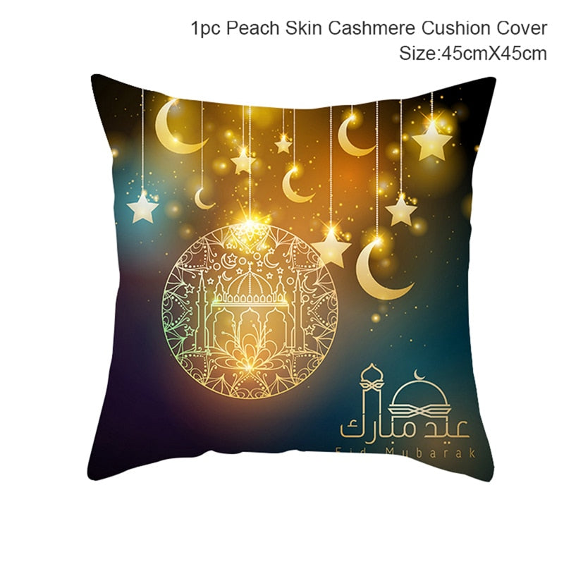 FENGRISE 45x45cm EID MUBARAK Cushion Cover Ramadan Decoration Muslim Party Decoration Islam Gifts Eid Al Adha Ramadan Kareem