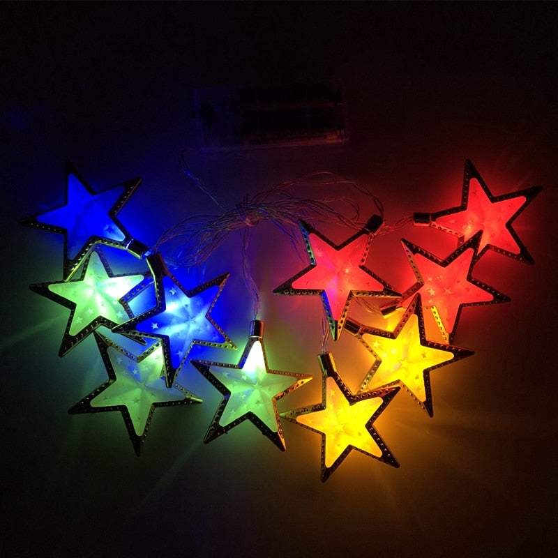 Ramadan Decoration Plastic Lantern Led String Lights Ramadan Kareem Decor Eid Mubarak Gift Al-Fitr Eid Festival Party Supplies