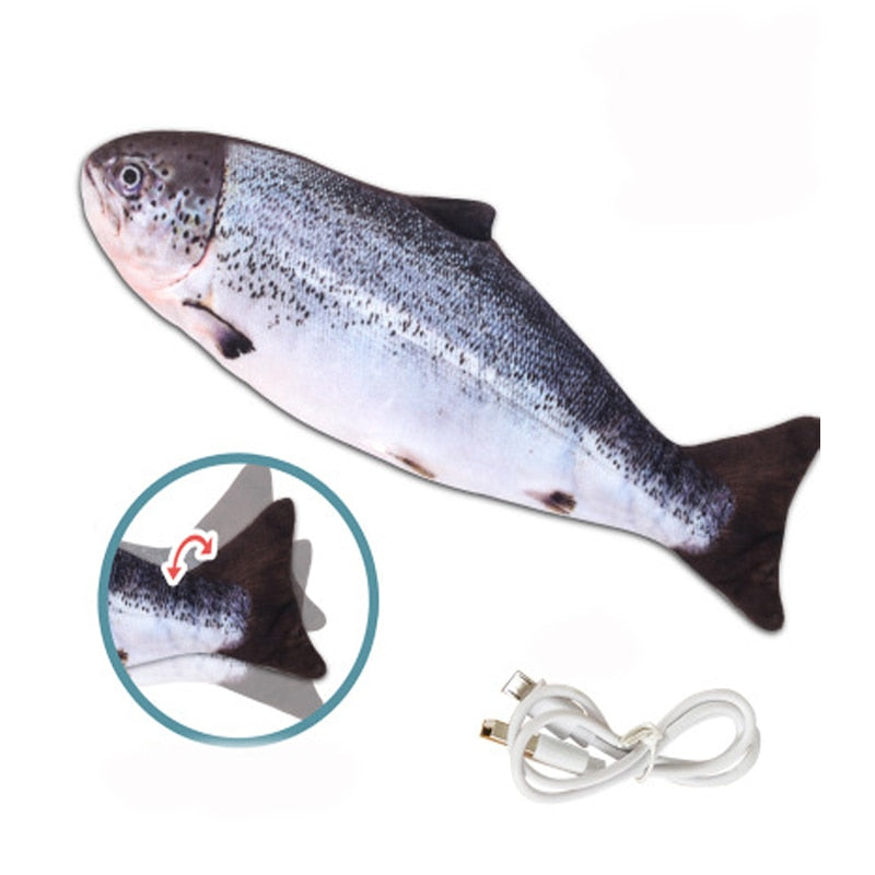 Cat Toy Fish USB Electric Charging Simulation Fish Cat Pet Chew Bite Interactive Cat Toys Dropshiping Moving Floppy Wagging Fish