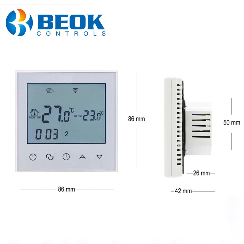 BEOK 220V Smart WIFI Heating Thermostat for Water/Electric Floor Heating Warm Floor Smart Home Control work with Google Alexa