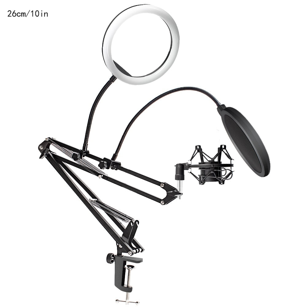 Microphone Scissor Arm Stand Bm800 Holder Tripod Microphone Stand F2 With A Spider Cantilever Bracket Universal Shock Mount