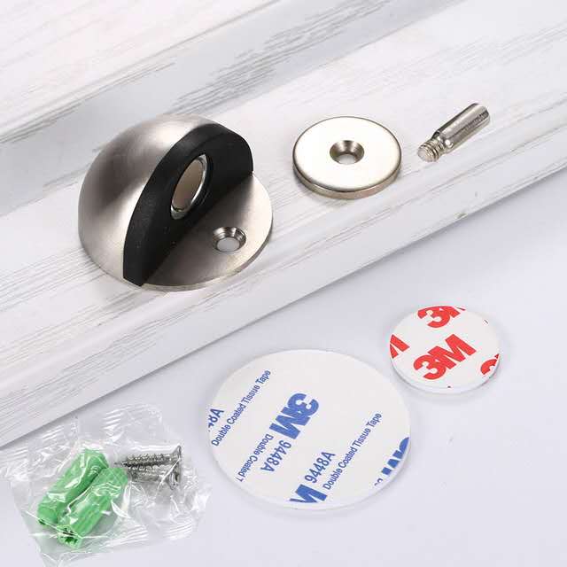 Stainless Steel  magnetic door stopper dual catch no punching door bumper  wedge wall Floor door stopper