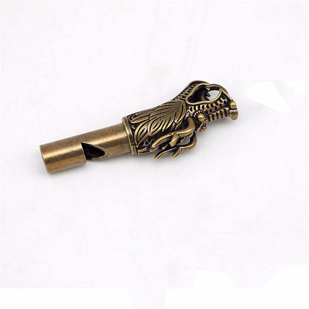 Handmade Brass Dragon Head Whistle Car Keys Chains Pendants Men Women Outdoor Survival Tools Whistles Necklaces Keychains Charm