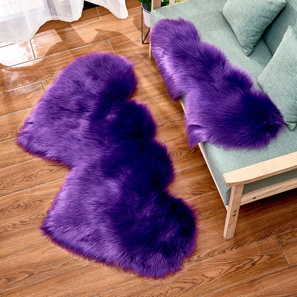 Winter Carpets For Living Room Double Love Heart Shaggy Area Rugs Valentine&#39;s Day Gift Shaggy Plush Floor Fluffy Mats tapetes 30