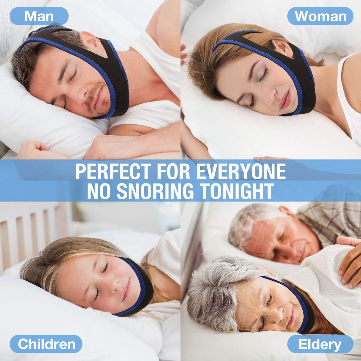 Anti Snore Stop Snoring Chin Strap for Snoring Solution Anti Snore Device Sleep Aid for Men and Women Give You The Best Sleep