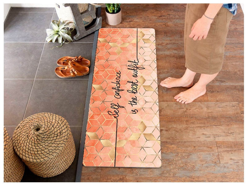 Waterproof Oilproof Kitchen Mat Antislip Bath Mat Soft Bedroom Floor Mat Living Room PVC Leather Carpet Doormat Kitchen Rug