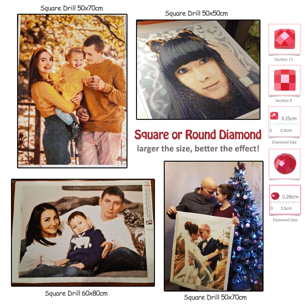 Evershine Photo Custom Diamond Painting 5D DIY Rhinestone Pictures Full Square Round Diamond Embroidery Sale Home Decoration