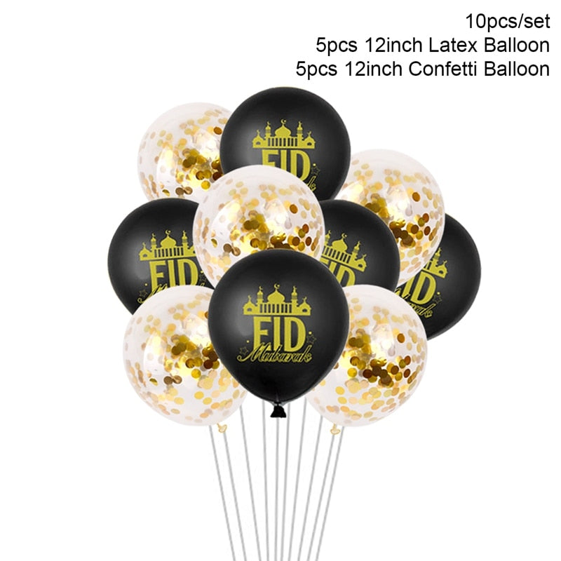 Ramadan Kareem Banner Balloons Eid Mubarak Decor Ramadan Decor Ramadan Mubarak Muslim Islamic Festival Party DIY Decorations