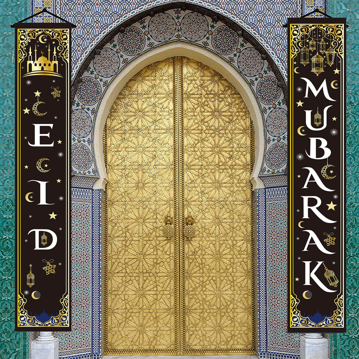 Eid Mubarak Door Banner Ramadan Kareem Banner Ramadan Decoration For Home Islamic Muslim Party Decor Eid Al Adha Gifts