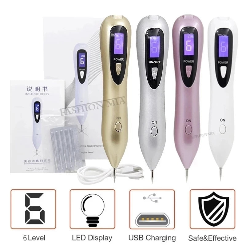 6 level Spot Remover Laser Plasma Pen Skin Care Mole Removal Dark  Skin Wart Tattoo Removal Tool Laser Plasma Beauty Care gun