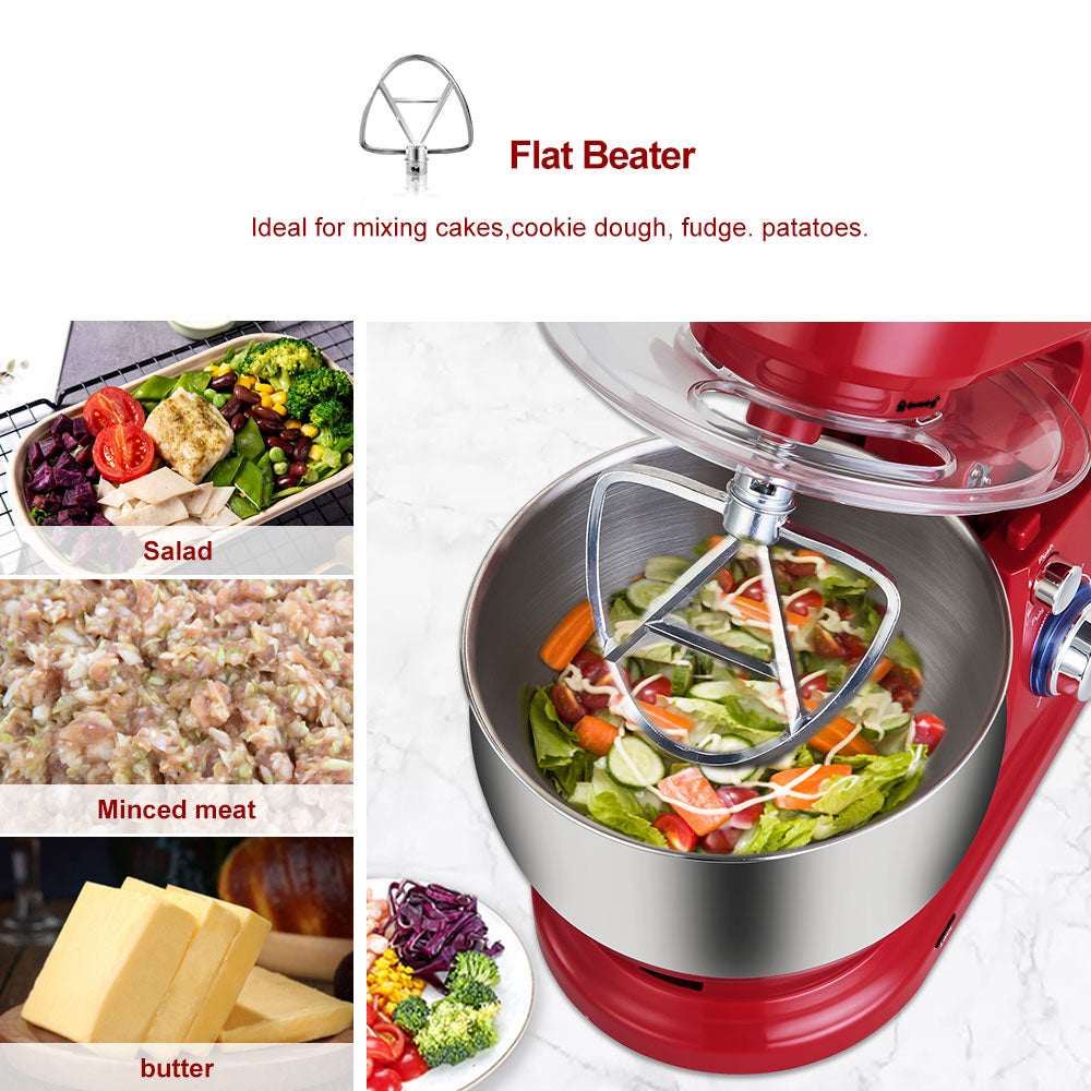 BioloMix 6L/5L Mixer Planetary 6-speed Kitchen Food Blender Stainless Steel Bowl Cake Mixer Machine Kneader Cream Egg Whisk