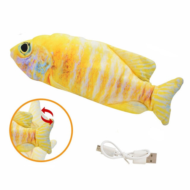 Cat Toy Fish USB Electric Charging Simulation Fish Cat Pet Chew Bite Interactive Cat Toys Dropshiping Moving Floppy Wagging Fish