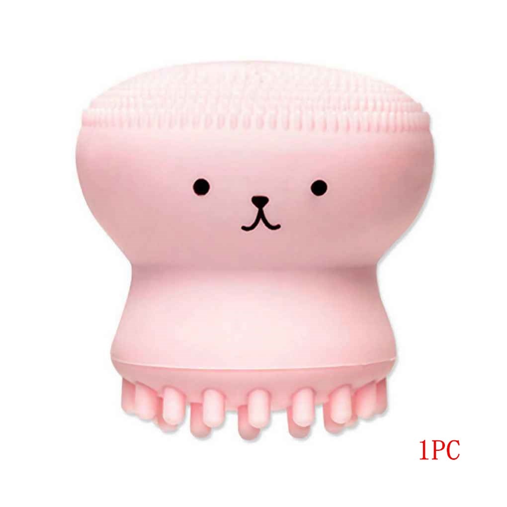 Hot Sale 1pc Cartoon Cute Facial Cleansing Exfoliator Cute Silica Gel Massage Deep Cleaning Face Brush Cleanser