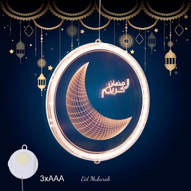 Eid Mubarak Moon Night light Islam Ramadan Decoration Islamic Muslim Party Decor For Home Ramadan Eid Adha Decor Eid Gifts