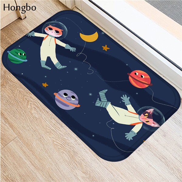 Hongbo Creative Cartoon Cat Prited Flannel Soft Door Mat Floor Mats Bath Kitchen Carpet 40x60cm Living Room Tapete Antislip