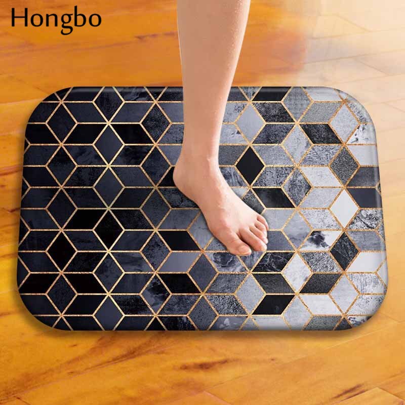 Hongbo 40*60cm Geometric Pattern Anti-Slip Carpet Door Mats Doormats Outdoor Kitchen Bathroom Living Room Floor Mat Rug