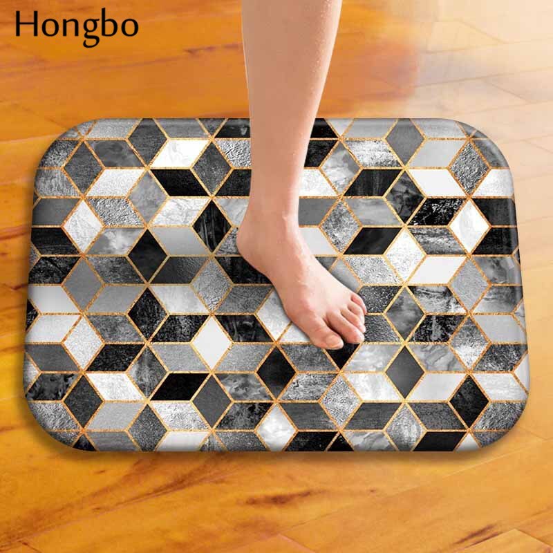 Hongbo 40*60cm Geometric Pattern Anti-Slip Carpet Door Mats Doormats Outdoor Kitchen Bathroom Living Room Floor Mat Rug