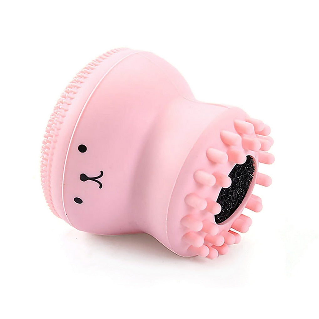 Hot Sale 1pc Cartoon Cute Facial Cleansing Exfoliator Cute Silica Gel Massage Deep Cleaning Face Brush Cleanser