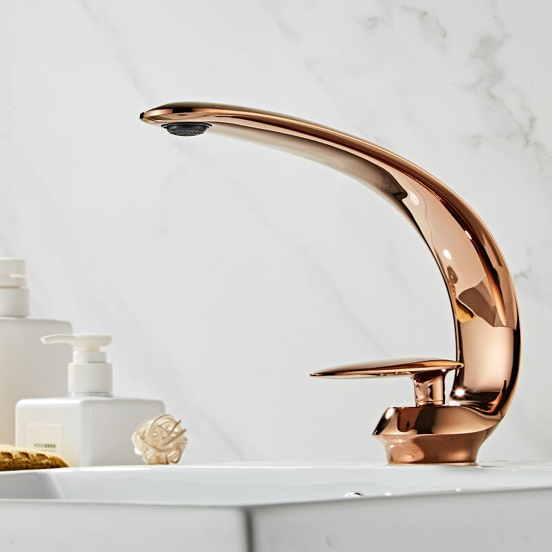 Basin Faucet Rose Gold/Black/Gold Bathroom Sink Mixer Tap Brass Wash basin Faucet Single Handle Single Hole Crane For Bathroom