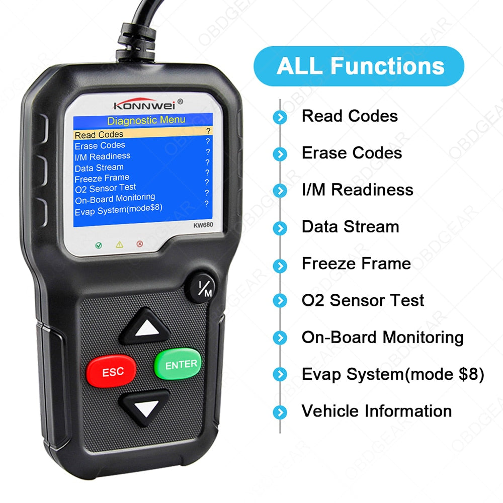 2022 Best Quality OBD2 Car Diagnostic Scanner KONNWEI KW680s Full OBD 2 Function Car Scanner  Car Diagnostic Tools  For the Car