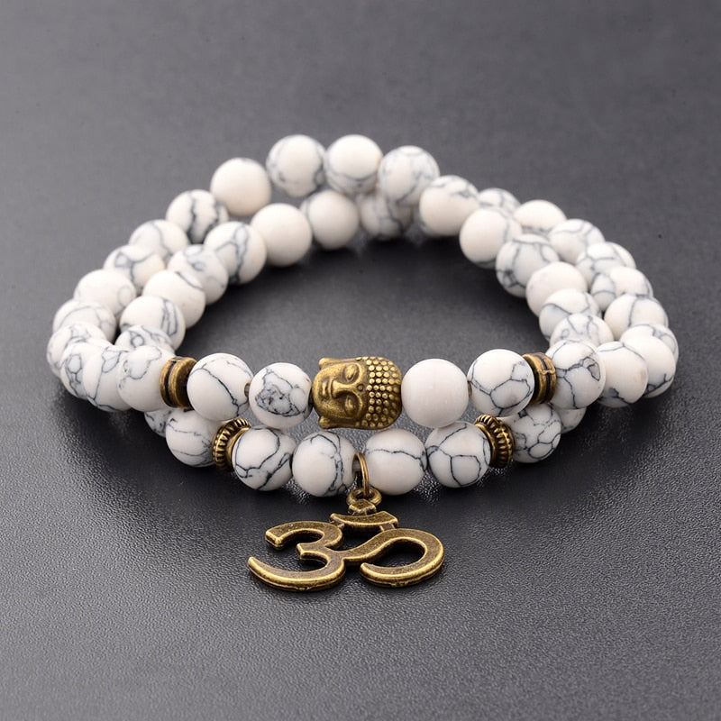 Charm Retro Buddha Bead Bracelet Men Black Natural Stone Chakra Bracelets Erkek Bileklik Bracelet Homme AB226