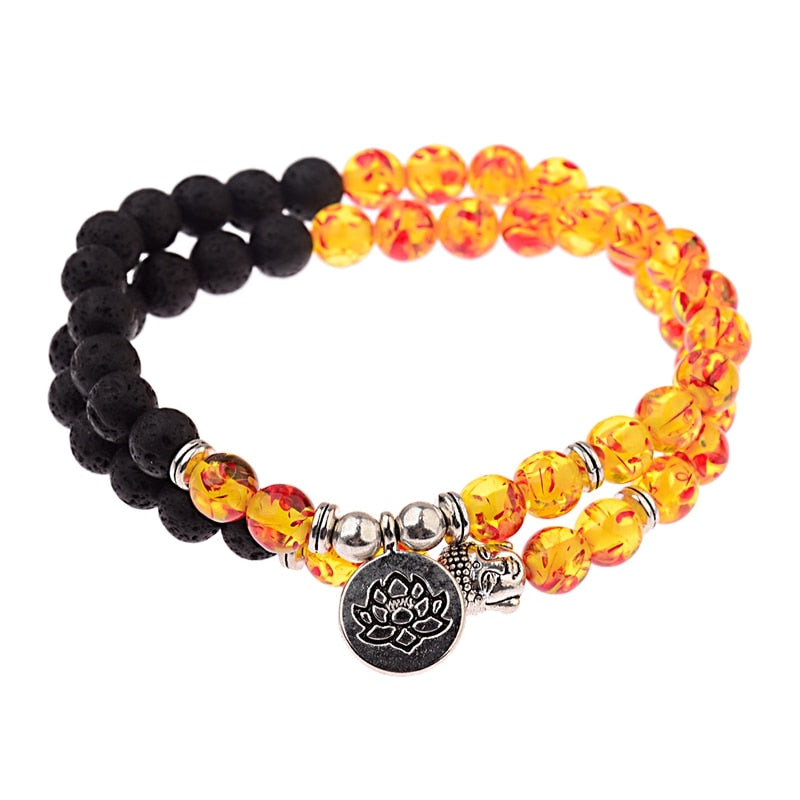 Charm Retro Buddha Bead Bracelet Men Black Natural Stone Chakra Bracelets Erkek Bileklik Bracelet Homme AB226