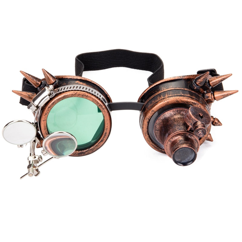 FLORATA Rivet Goggles Men Women Steampunk Vintage Round Sun Glasses Gothic Goggles Vintage Retro Punk Sunglass