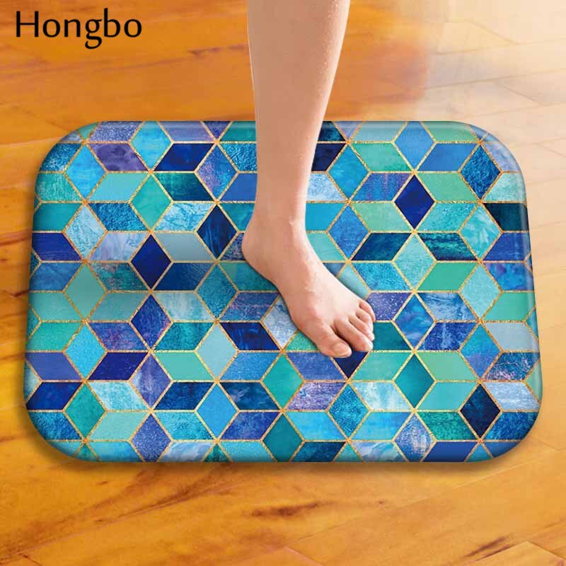 Hongbo 40*60cm Geometric Pattern Anti-Slip Carpet Door Mats Doormats Outdoor Kitchen Bathroom Living Room Floor Mat Rug