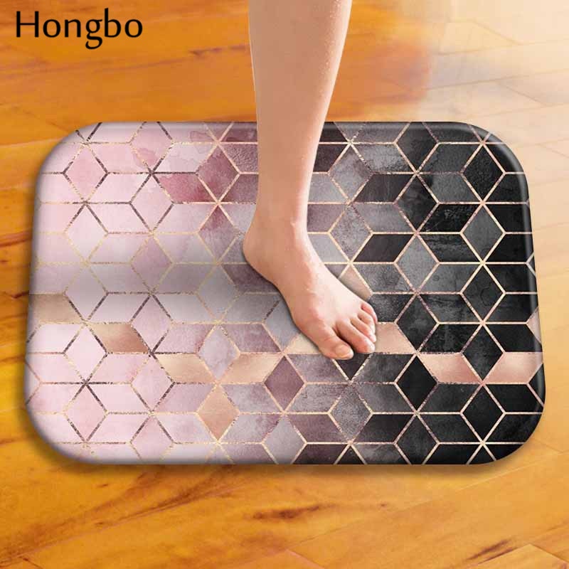 Hongbo 40*60cm Geometric Pattern Anti-Slip Carpet Door Mats Doormats Outdoor Kitchen Bathroom Living Room Floor Mat Rug