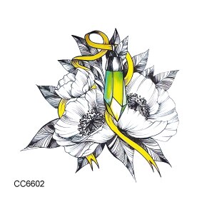 Rocooart Hot sale Black White Style Tattoo Sticker Tree Flower Leaf  Temporary Tattoo Sticker Rose Body Art Tatouage Fake Tatoo