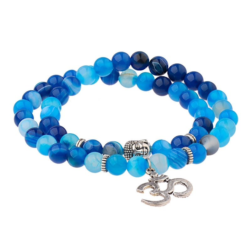 Charm Retro Buddha Bead Bracelet Men Black Natural Stone Chakra Bracelets Erkek Bileklik Bracelet Homme AB226