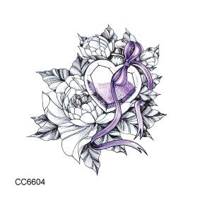 Rocooart Hot sale Black White Style Tattoo Sticker Tree Flower Leaf  Temporary Tattoo Sticker Rose Body Art Tatouage Fake Tatoo