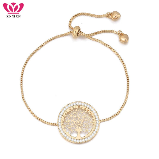 2021 Trend Jewelry pulseira mujer moda Crystal Gold Charm Bracelets Bangles For Women Tree of Life Bracelet Jewelry Gift