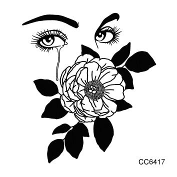 Rocooart Hot sale Black White Style Tattoo Sticker Tree Flower Leaf  Temporary Tattoo Sticker Rose Body Art Tatouage Fake Tatoo