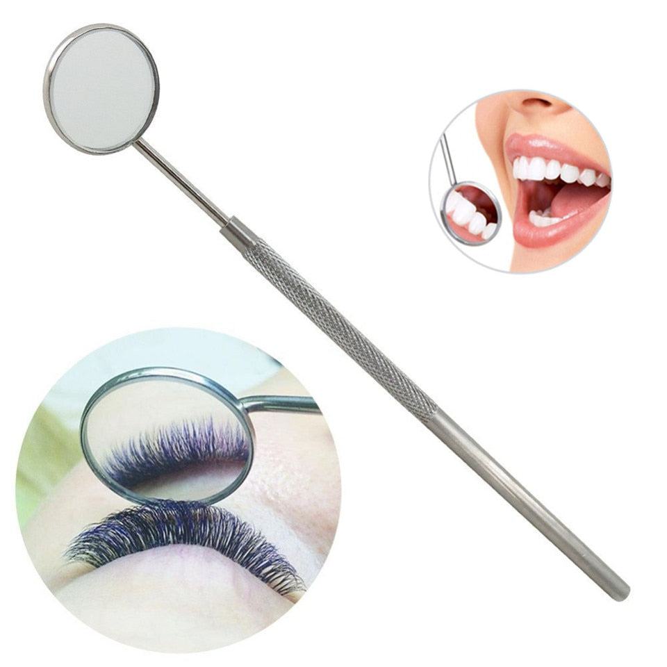 Checking Mirror for Eyelash Extension Dental Mouth Mirror Stainless Steel/ Plactic Eyelash Extension Mirrors Makeup Tools