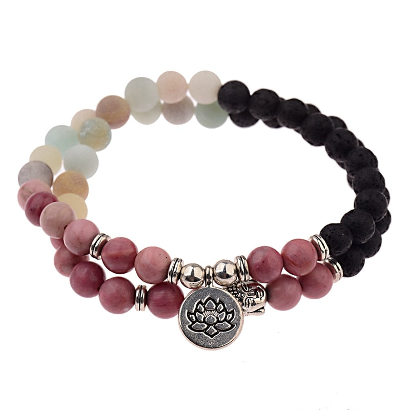 Charm Retro Buddha Bead Bracelet Men Black Natural Stone Chakra Bracelets Erkek Bileklik Bracelet Homme AB226