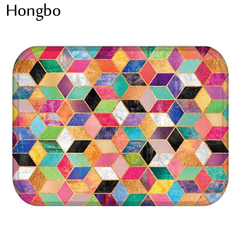 Hongbo 40*60cm Geometric Pattern Anti-Slip Carpet Door Mats Doormats Outdoor Kitchen Bathroom Living Room Floor Mat Rug