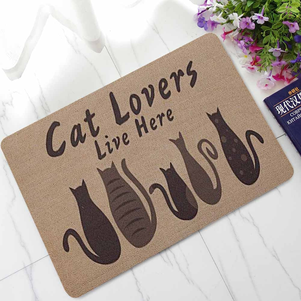 Zeegle Carpet Cat Doormat Outdoor Rugs Rubber Floor Mat Non-slip Kitchen Rug Entrance Mats Absorbent Bathroom Carpet Foot Mat