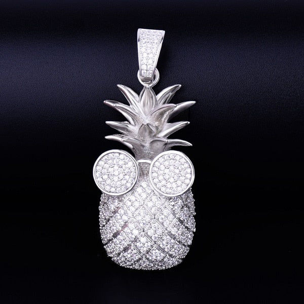 Pineapple Shape Necklace &amp; Pendant  AAA Cubic Zircon Men&#39;s Hip Hop Rock Jewelry