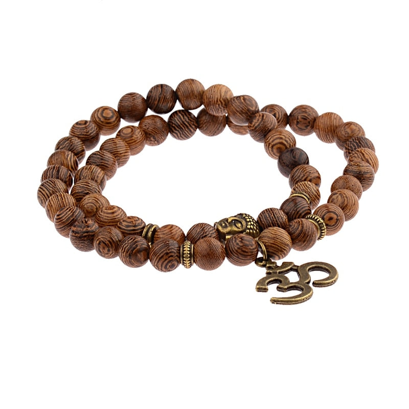 Charm Retro Buddha Bead Bracelet Men Black Natural Stone Chakra Bracelets Erkek Bileklik Bracelet Homme AB226