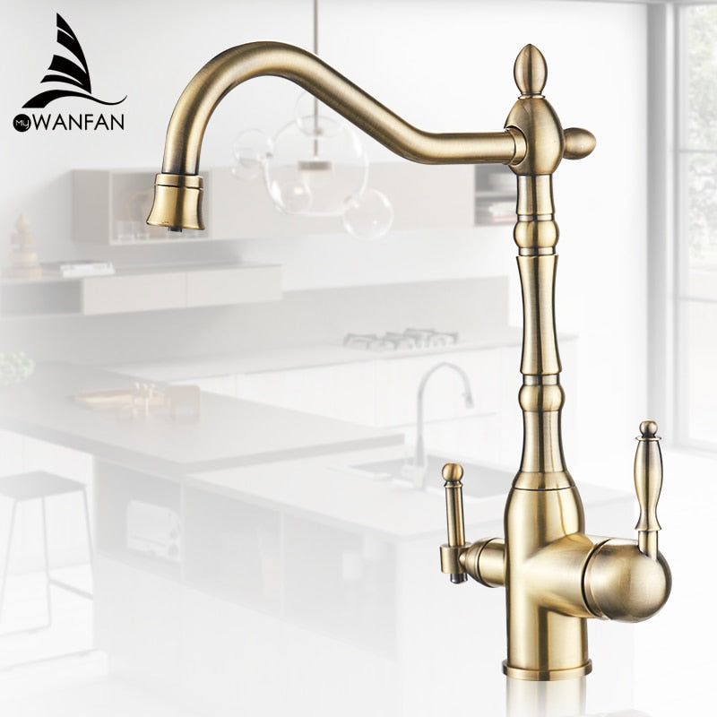 Kitchen Purify Faucets Gold Mixer Tap Cold and hot 360 Rotation with Water Purification Features Kitchen Crane Tap MH-0193