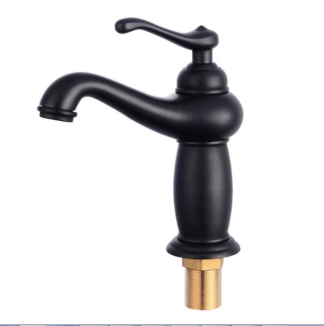 Bathroom Faucet Antique Bronze Finish Brass Basin Sink Solid Brass Faucets Single Handle Water Mixer Taps Bath Crane  ELFCT001