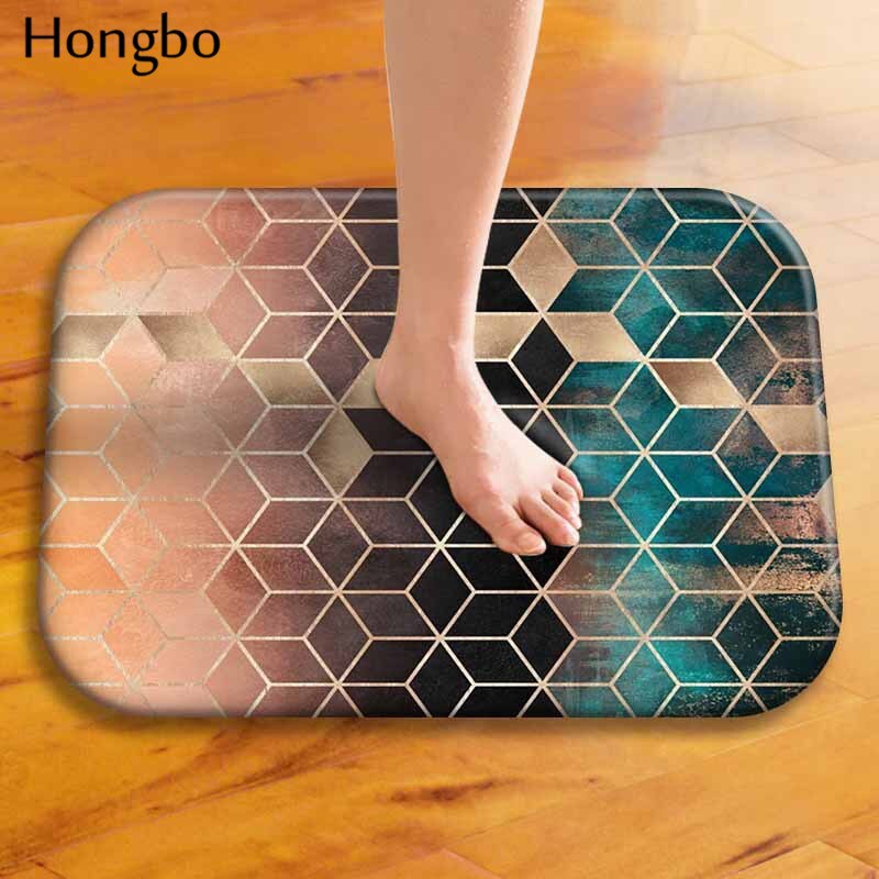 Hongbo 40*60cm Geometric Pattern Anti-Slip Carpet Door Mats Doormats Outdoor Kitchen Bathroom Living Room Floor Mat Rug