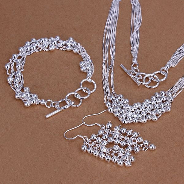 925 sterling Silver some model Valentine&#39;s Day gift necklace bracelet Earrings fashion jewelry sets for For Women Bridal wedding