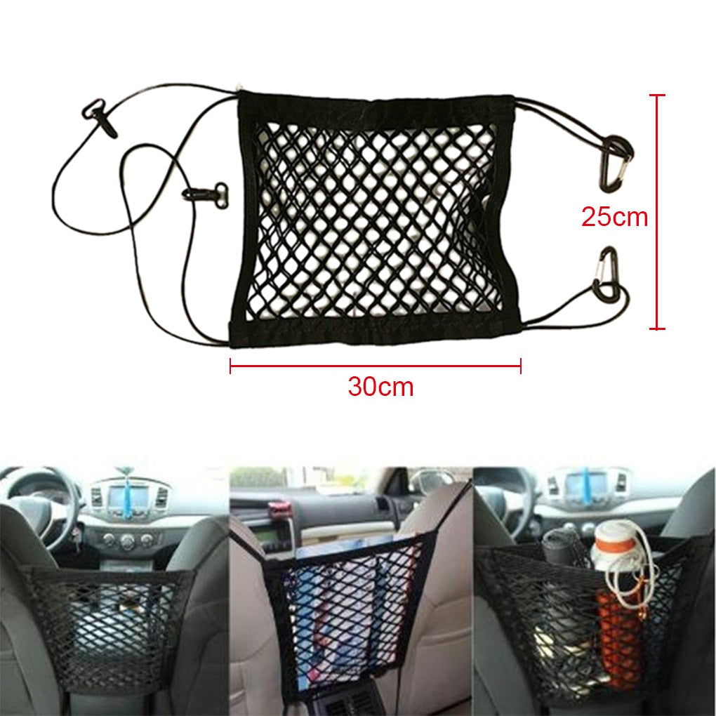 Strong Elastic Car Mesh Net Bag Between Car Organizer Seat Back Storage Bag Luggage Holder Pocket for Car Styling